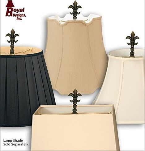 Royal Designs Fleur De Lis 8,25 cm Abajur Ucu Abajur, Antik Pirinç