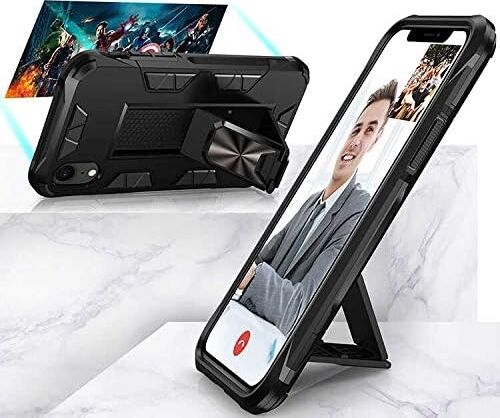 Spia Apple iPhone Xr 6.1 Kılıf Siyah Alp Standlı Silikon Kılıf Orijinal Esnek Ince Geliştirilmiş Dayanıklı Darbe Karşıtı Koruyucu Yeni Nesil Tasarım (Apple iPhone Xr 6.1, Siyah)
