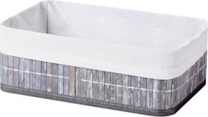 Bambu Çok Amaçlı Saklama Kutusu Düzenleyici Büyük Boy Organizer, Dekoratif Bambu Düzenleyici Gri (33X23X12CM)