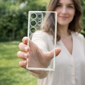 S25 Ultra ile Uyumlu Kılıf Şeffaf Kamera Korumalı 3D