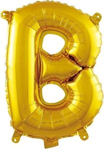 B Harfi 16 Inç Gold Renk Folyo Balon 36 cm (Altın)