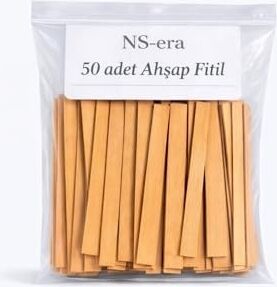 50 Adet Ahşap Fitil - 15 cm Uzunluk, 1.5 cm Genişlik, Mum Yapımı Için Doğal Ahşap Fitil Seti