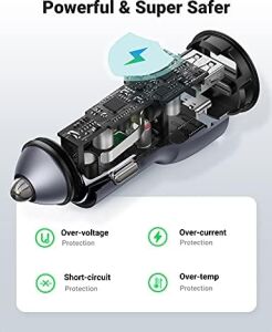 52.5 W Çift Port USB C-Usb A Pd-Qc Hızlı Araç Şarj Cihazı