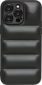 Airbag Puffer Silikonlu Siyah Telefon Kılıfı iPhone 12 Pro Max ile Uyumlu
