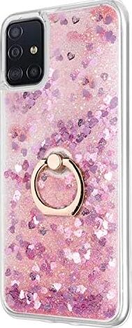 Galaxy A71 Için Kılıf Glitter Liquid Holder Pembe [galaxy A71 ile Uyumlu Kılıf - Pembe]