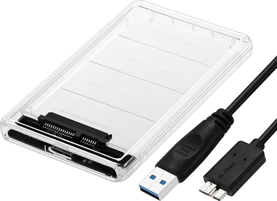 6642 2.5'' USB 3.0 Harici SSD Harddisk Şeffaf Taşınabilir HDD Sata Kutusu USB 3.0 Ile 5 Gbps A Kadar Veri Aktarımı USB 2.0 Or 1.1destekli Tak-Çalıştır LED Işıklı 4tb (4000GB) Destekli