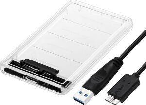 6642 2.5'' USB 3.0 Harici SSD Harddisk Şeffaf Taşınabilir HDD Sata Kutusu USB 3.0 Ile 5 Gbps A Kadar Veri Aktarımı USB 2.0 Or 1.1destekli Tak-Çalıştır LED Işıklı 4tb (4000GB) Destekli