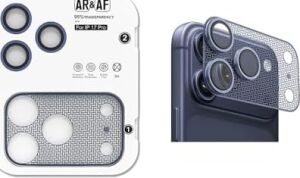Senon Apple iPhone 17 Pro Zore Cl-22 Parmak Izi Bırakmayan Anti-Reflective 2in1 Kamera Lens Koruyucu (Mavi)
