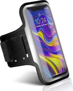 iPhone  Xiaomi  ile Uyumlu Universal 6,9'' Inç E Kadar Uyumlu Anahtar Koyma Bölmeli Spor Koşu Yürüyüş Için Kol Bandı Siyah