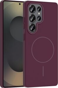 Spia  Galaxy S25 Ultra ile Uyumlu Kılıf Mürdüm Yuby Kablosuz Şarj Özellikli Sert Kapak ( Galaxy S25 Ultra ile Uyumlu, Mürdüm)
