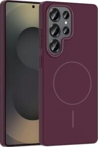 Spia  Galaxy S25 Ultra ile Uyumlu Kılıf Mürdüm Yuby Kablosuz Şarj Özellikli Sert Kapak ( Galaxy S25 Ultra ile Uyumlu, Mürdüm)