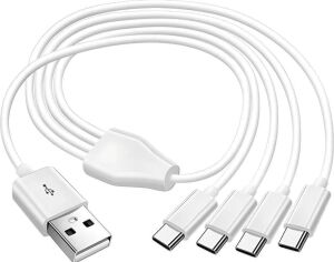 4768 4 In 1 USB Tip-C Şarj Kablosu Çoklayıcı 1 Metre