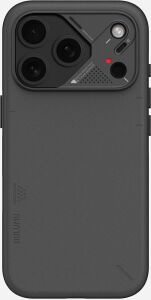 Aulumu iPhone 17 Pro Max Ile Uyumlu A17 Vegan Leather Serisi Magsafe Deri Kılıf (Siyah)