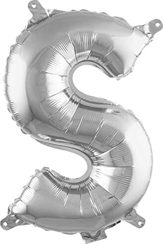 S Harfi 16 Inç Gümüş Renk Folyo Balon 36 cm (Gümüş)