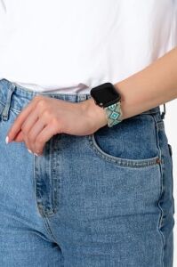 Hippi Charm Black 38-40-41 mm Apple Watch Braided Band