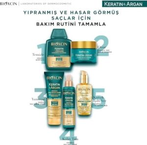 Keratin & Argan Onarıcı Sıvı Saç Bakım Kremi 200 ml - Yıpranmış ve Hassas Saçlar