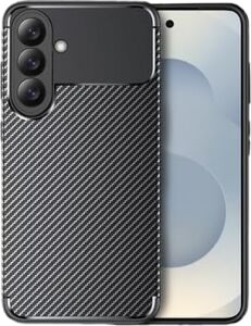 Galaxy S26 ile Uyumlu Kılıf Silikon Ince Karbon Lüx Parmak Izi Yapmayan Tarz Kapak Siyah