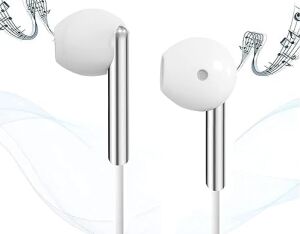 K103 3.5mm Jack Girişli Metal Yüksek Ses Sporcu Kulak Içi Extra Bass Beyaz Kulaklık Stereo Beyaz