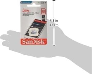 256GB Ultra Lite Microsdxc 100 Mb, Beyaz/gri