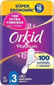 Platinum Hijyenik Ped Uzun Extra (Boy 3) Süper Ekonomik Paket 16 Adet Ped