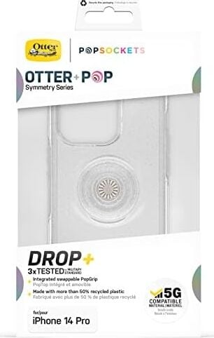 iPhone 14 Pro Otter+Pop Kılıfı, Darbeye Dayanıklı, Düşmeye Dayanıklı, Popsockets Popgrip'li Koruyucu Kılıf, Askeri Standartlara Göre 3 Kez Test Edilmiştir, Yıldız Tozu