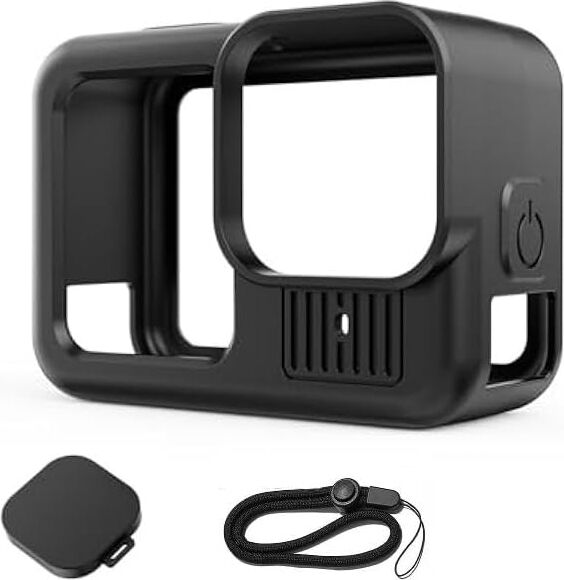 Gopro 13 Uyumlu Silikon Koruma Kılıfı Bileklikli Soft Case Black Siyah