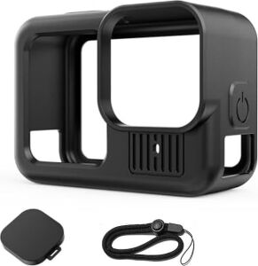 Gopro 13 Uyumlu Silikon Koruma Kılıfı Bileklikli Soft Case Black Siyah
