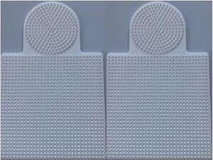 Hdg 2 Adet Ütü ile Yapışan Boncuk Dizme Tablası Büyük Boy - Kare : 15,5 cm - Daire : 8,5 cm - Beyaz Renk