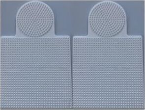 Hdg 2 Adet Ütü ile Yapışan Boncuk Dizme Tablası Büyük Boy - Kare : 15,5 cm - Daire : 8,5 cm - Beyaz Renk