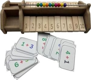 Smartmath Abacus Game Set – 2 Kişilik Ahşap Matematik Oyunu | Abaküs ile Sayı Öğrenme & Toplama Kartları | Eğitici Stem Seti | Çocuklar Için Yılbaşı Hediyelik Zeka Oyunu
