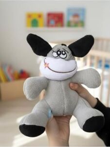 Atakids Sevimli Peluş Eşek Oyun Arkadaşı, 25 Cm, Gri, Unisex
