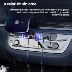 Bluetooh 5.4 Aux Jak Kablosuz Araç Ses Dönüştürücü Kiti