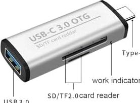 Plentiful Type-C 3in1 USB Kart Okuyucu Micro Sd Card Reader Çevirici Dönüştürücü USB 3.0 Otg Adaptör