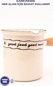 Mood Emaye Ahşap Saplı Cezve (500ML-6 Kişilik)