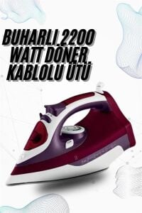 Buharlı Kablolu Ütü 2200 Watt Kireçlenme Önleyici Şok Buharlı Yeni Nesil