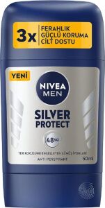 Men Erkek Stick Deodorant Silver Protect 50 Ml, Ter ve Ter Kokusna Karşı 72 Saat Anti-Perspira
