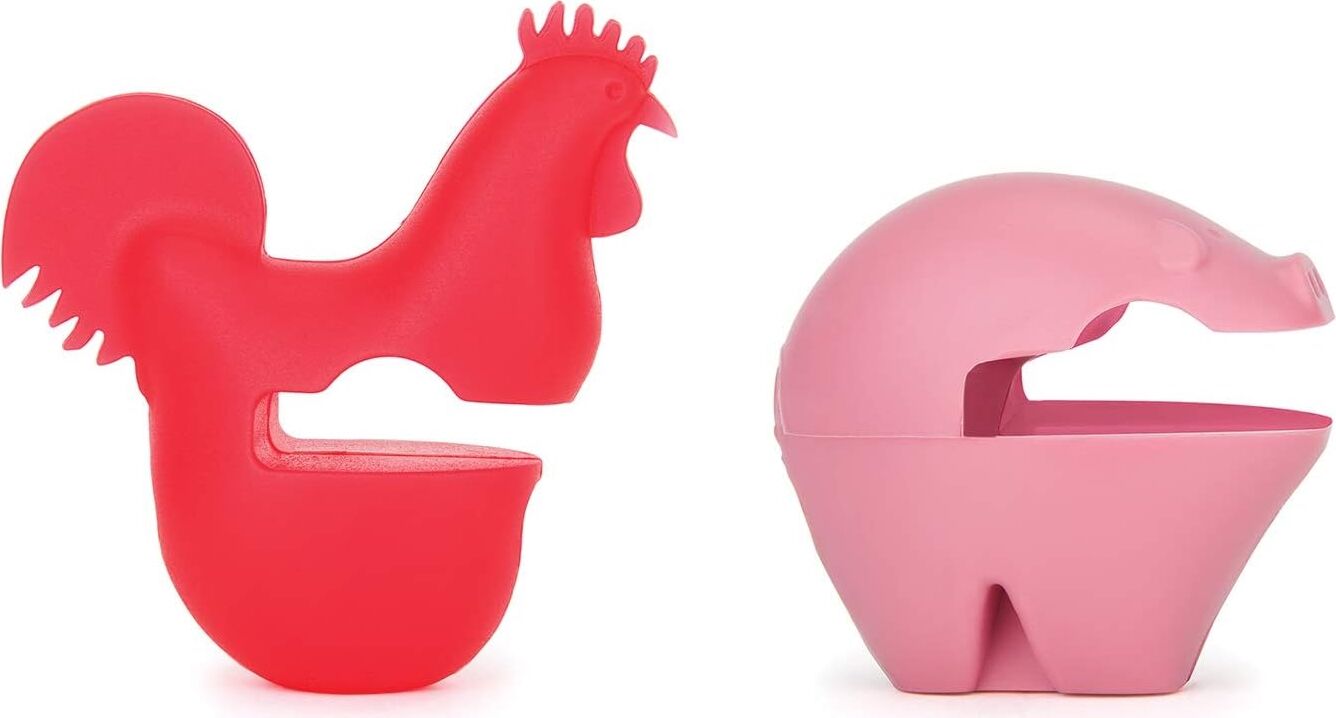 Fox Run Silikon Tencere Klips Kaşıklık, 5 Cm, Kırmızı/pembe