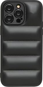 Airbag Puffer Silikonlu Siyah Telefon Kılıfı iPhone 12 Pro Max ile Uyumlu