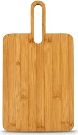 Bambu Kesme Tahtası, Doğal Bambu Malzeme, Saplı Tasarım, Servis Tepsisi, 36X20 Cm, Peynir Sunum Tahtası