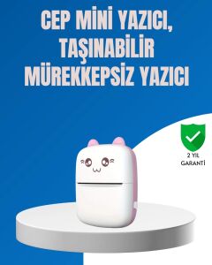 Mini Bluetooth Termal Yazıcı 1200MAH Şarjlı Taşınabilir