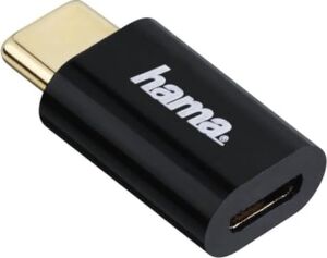 Adaptör, Micro USB Soket- USB -C Fiş, Siyah