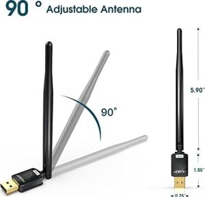 Pc Için USB Wifi Adaptörü, Masaüstü Dongle Gain 6dbi Anten Desteği, Masaüstü Dizüstü Bilgisayar Desteği, Windows 10/8/7/xp/, Mac 10.6-10.11 ile Uyumlu