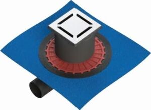 V-Flow Kare 5607270 Duş Kanalı, Yandan Çıkışlı, 15X15 Cm, Parlak Krom