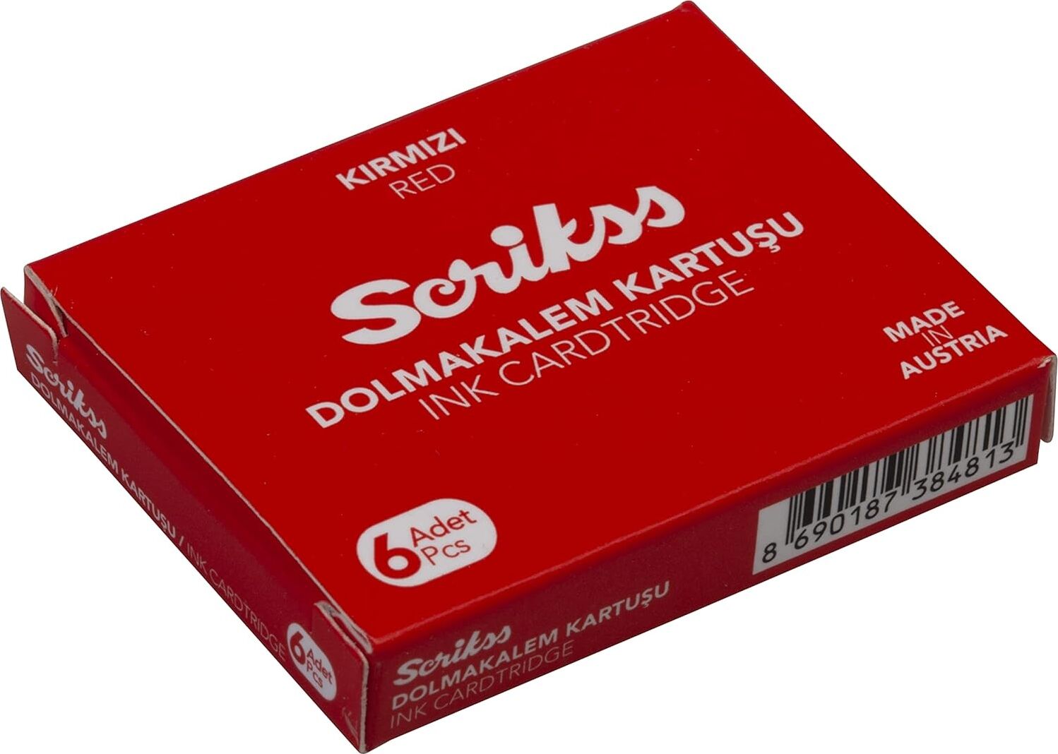 Kartuş Dolma Kalem Kartuşu 6'lı Paket Kırmızı