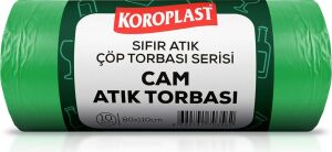 Cam Atıklar Jumbo Çöp Torbası 10’lu 80×110 Cm, Kesici Atıklara Dayanıklı, Çift Katlı, Geri Dönüştürülebilir, Kolay Bağlanabilir, Depo, Restoran, Okul, Fabrika, Ev, Ekstra Kalın Çöp Torbası
