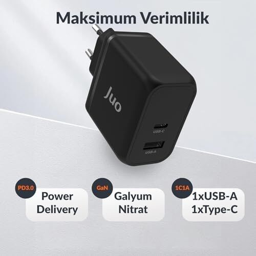 65W Gan Usb-C + Usb-A Şarj Aleti & iPad & & Notebook Uyumlu Pd Hızlı Şarj Cihazı