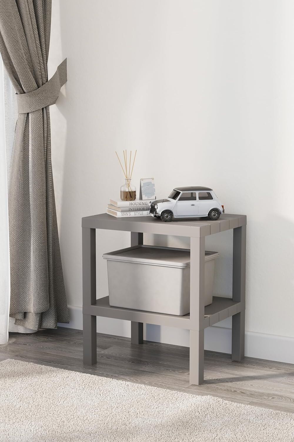 Mithra Life 2 Katlı Plastik Gri Banyo Mutfak Rafı MIT1056
