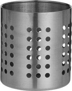 Sepeti 'ordning' Besteckstaender Paslanmaz Çelik – Kuechenutensilienhalter – 12 cm Çap-13,5 cm Yükseklik, Paslanmaz Çelik, Gümüş, 14 x 12 x 12 cm