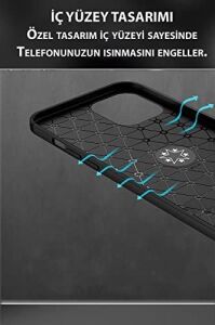 - Galaxy M51 ile Uyumlu Kılıf Darbe Korumalı Deri Görünümlü Silikon Arka Kapak - Lacivert (Lacivert)