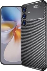 -  ile Uyumlu Galaxy S25 Fe Kılıf Kamera Korumalı Karbon Desenli Uzun Ömürlü Renk Atmaz Koruyucu Silikon